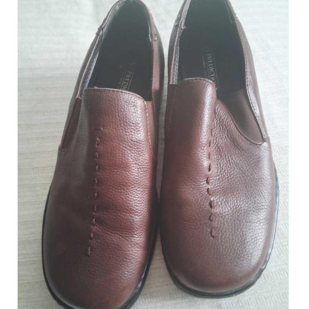 Predictions Leather Collection Brown Pebbled Slip On Loafers Wide Width 9W 20337